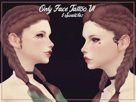 face tattoo   reevaly  tsr sims  updates