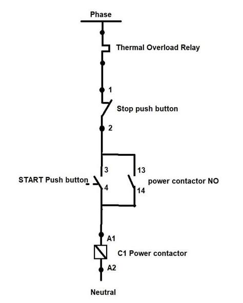 dol motor starter circuit diagram