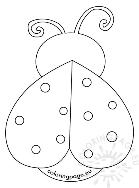 valentines day heart ladybug template coloring page
