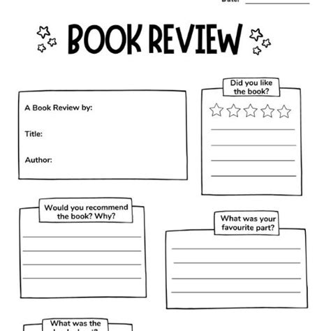 book review template ks great reading writing activity  kids