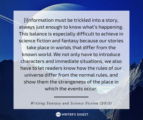 writing science fiction   approach exposition  sci fi novels writers digest
