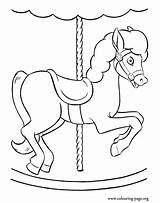Horse Coloring Pages Horses Carousel Colouring Printable Print Round Merry Go Park Drawing Template Para Clipart Amusement Sheets Carnival Kids sketch template
