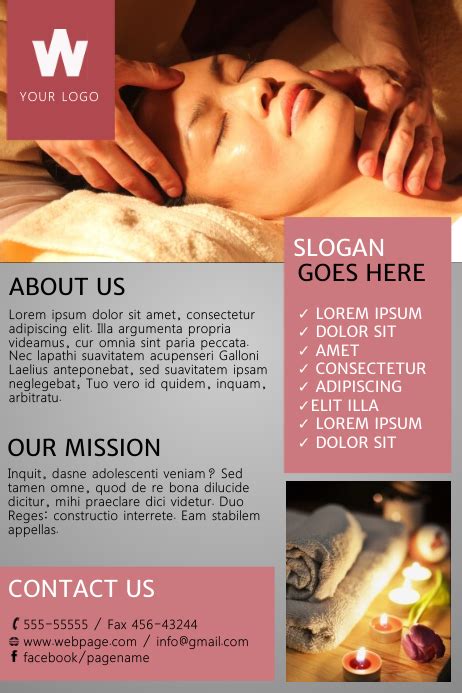 spa flyer template postermywall