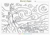 Starry Night Coloring Pages Kids Gogh Van Drawing Famous Worksheets Vincent Printable Artists Worksheet Smart Adults Search Sheets Popular Getdrawings sketch template