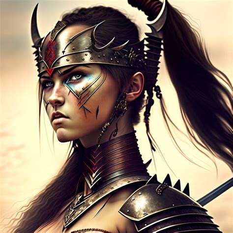 female warrior generative ai illustration digital art  miroslav