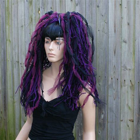 burgundy black goth knotty dread hair falls emo gothic ebay