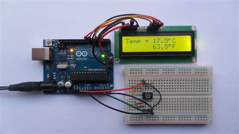 interfacing arduino  ds temperature sensor simple circuit