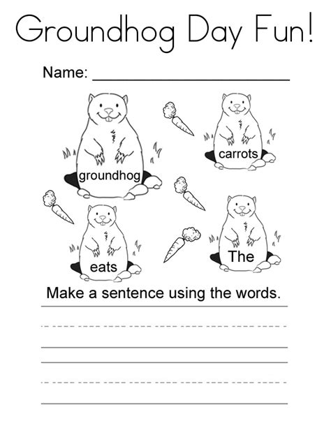 printable groundhog day coloring pages