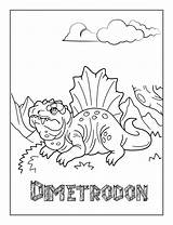 Coloring Dinosaur Dimetrodon sketch template