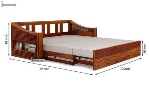 3 Seater Teak Wood Wooden Sofa Cum Bed At Rs 28000 In Delhi Id