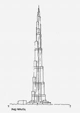 Coloring Burj Khalifa sketch template