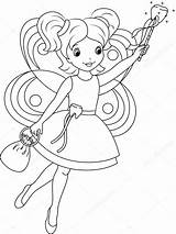 Coloring Fairy Tooth Stock Illustration Vector Pages Teeth Depositphotos sketch template