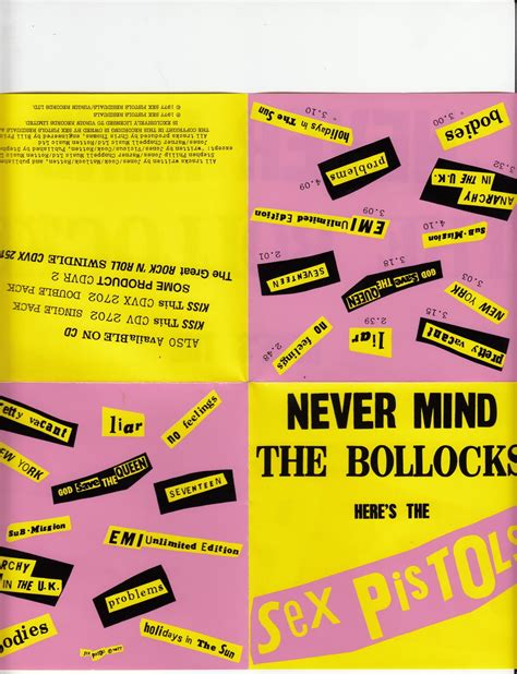 Glisco Productions Album Cover Analysis Sex Pistols