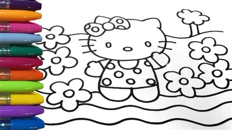 kitty coloring  spring flowers youtube