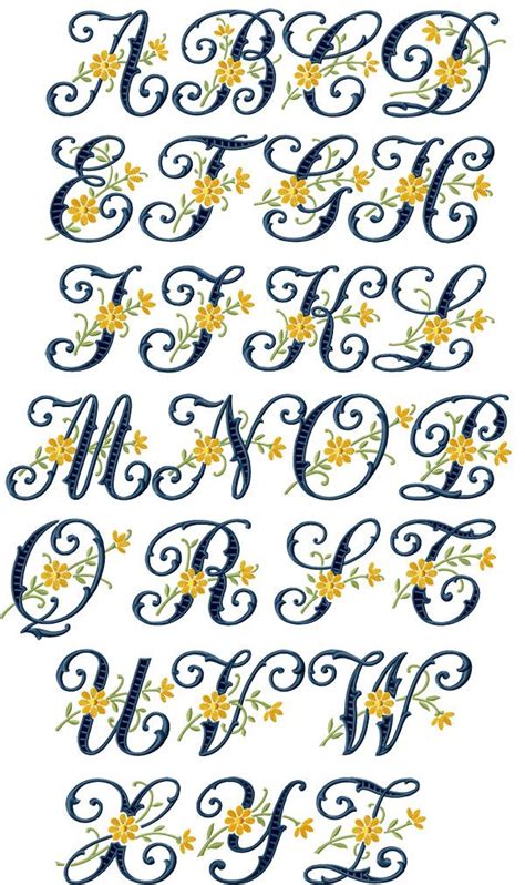 alphabet embroidery designs alstroemeria