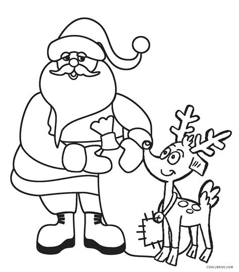 printable santa coloring pages  kids