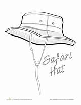 Hat Safari Coloring Pages Worksheets Hats Education Learning sketch template
