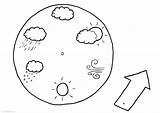 Weerkalender Colorare Calendario Meteorologico Disegno Malvorlage Knutselen Ausmalbild Ausmalbilder Barometer Ausdrucken Schulbilder sketch template