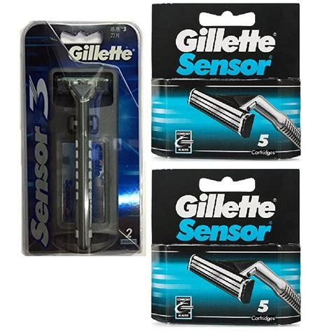 gillette sensor razor handle sensor refill blades  count  count eyebrow trimmer