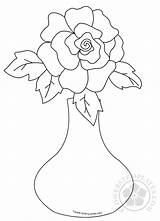 Vase Flower Rose Coloring Flowers Templates sketch template