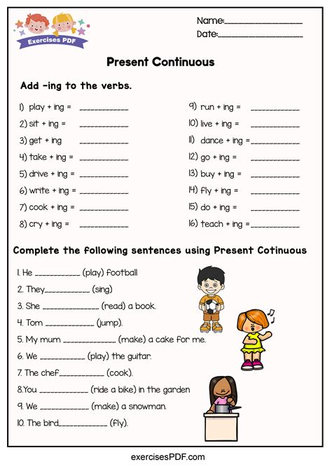 add ing   verbs exercises