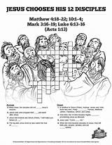 Disciples Crossword Sunday Chooses Bible Apostles Sharefaith sketch template