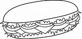 Sandwich Clipart Sub Clip Drawing Cartoon Food Hamburger Submarine Line Cliparts Ham Bread Sandwiches Chips Burger Outline Clipartpanda Bun Library sketch template