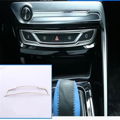 fit  peugeot      stainless steel central control decoration cover car