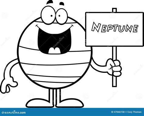 cartoon neptune sign stock vector illustration  vector
