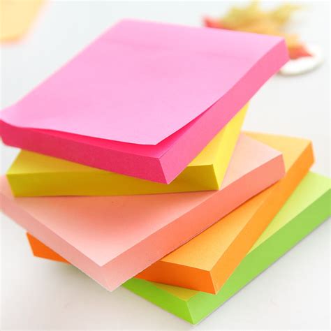 5 Pcs Lot 100 Sheets Fluorescent Color Sticky Notes For
