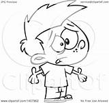 Whining Boy Cartoon Clipart Asking Shrugging Lineart Illustration Why Royalty Vector Leishman Ron Toonaday sketch template