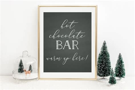 hot chocolate bar sign  printable pretty collected