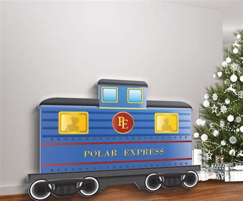 polar express photo booth cutout complete set blue caboose etsy