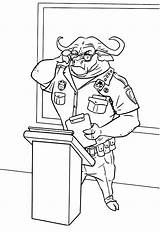 Zootopia Bogo Chief Pages Glasses Looks His Over Coloring Pages2color Cookie Copyright sketch template