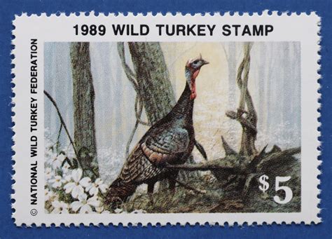 u s nwtf14 1989 national wild turkey federation wild turkey stamp