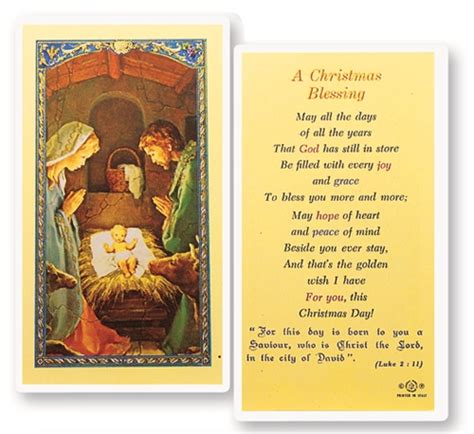 christmas blessing prayer card