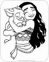 Moana Pua Disneyclips Coloringhome Hugging sketch template