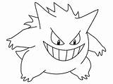 Gengar Pokemon Coloring Pages sketch template
