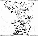 Choking Cartoon Illustration Toonaday Outline Royalty Rf Clip Clipart sketch template