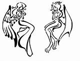 Demons Demonio Tats Silhouettes Mudflap Persefone Fc09 Printables Ange sketch template