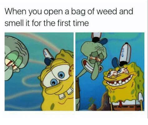 when you open a bag of weed and smell it for the first