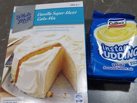 aldi supermarket cake hack  white mill vanilla super moist cake mix  cottees instant