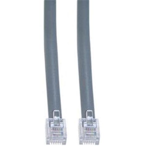 cablewholesale   telephone cord voice rj p  silver satin reverse  foot