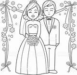 Wedding Coloring Bride Groom Pages Kids Printable Getcolorings Book Color sketch template