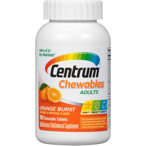 centrum adults multivitaminmultimineral supplement fresh  fruity chewables shop