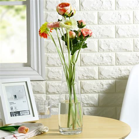 modern simple thickening transparent glass vase lily rose flower
