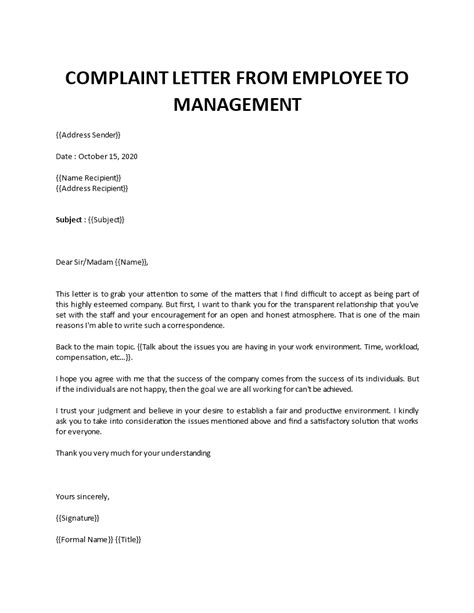 write  letter  complaint   supervisor alsop scribble