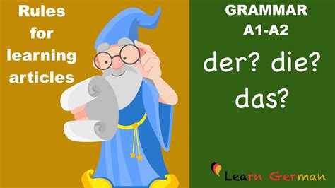 learn german der die das rules  articles hints