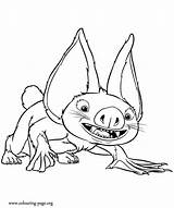 Croods Coloring Colouring Pages Print Character Prehistoric Library Bat sketch template
