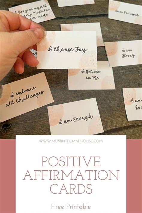 printable positive affirmation cards mum   madhouse